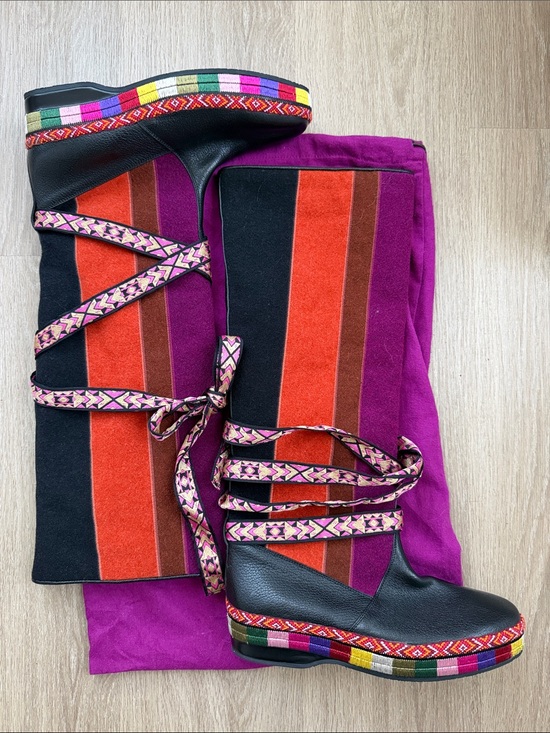 Etro Shoes - ETRO Women’s EU 39 Multicolor Knee-High Winter Boots Made in Italy New